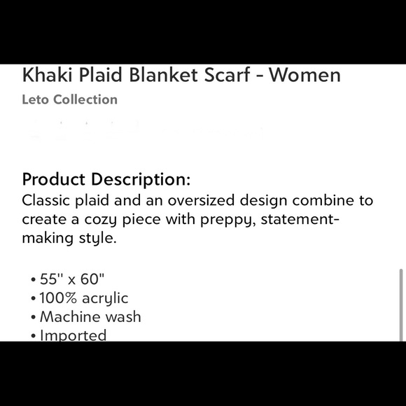 Scarf plaid brown/tan with orange - Picture 2 of 2